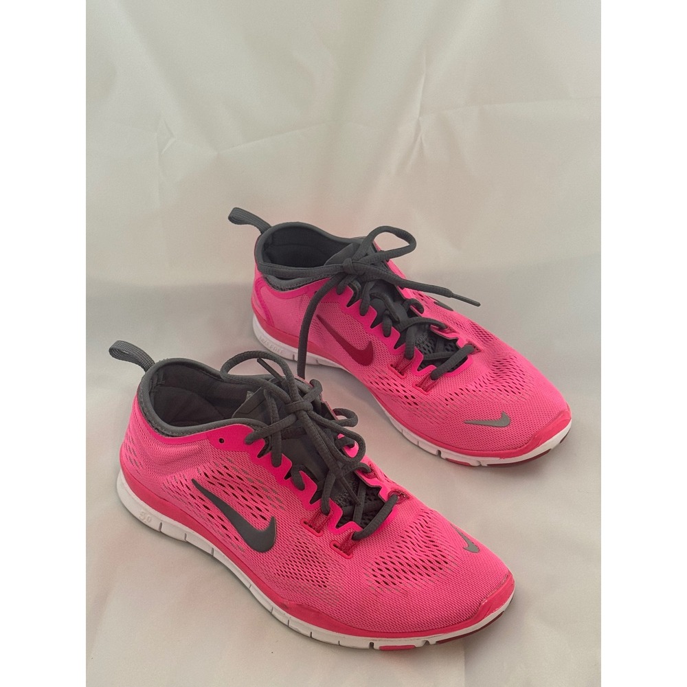 Nike Free TR Fit 4 Pink Grey Womens Training Shoes 629496-600 Size 7.5